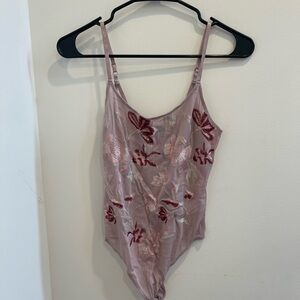 Express Pink Floral Bodysuit
